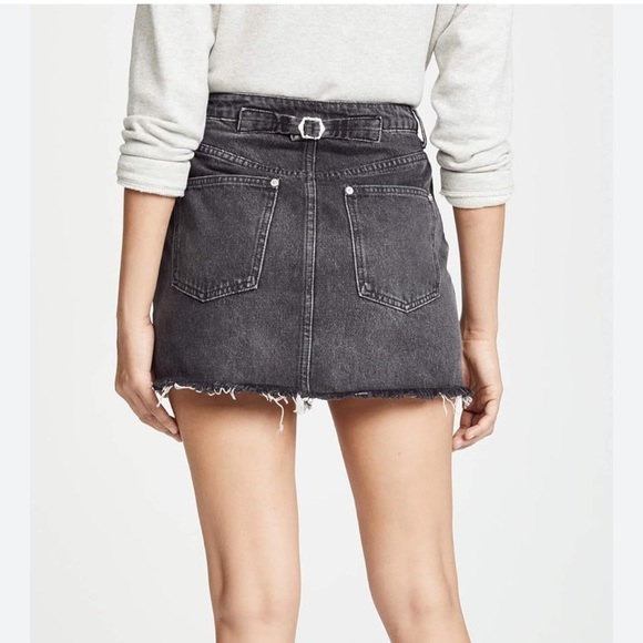 We The Free | micro mini | denim | raw edge | pockets | button fly | 27 | skirt - Picture 2 of 13
